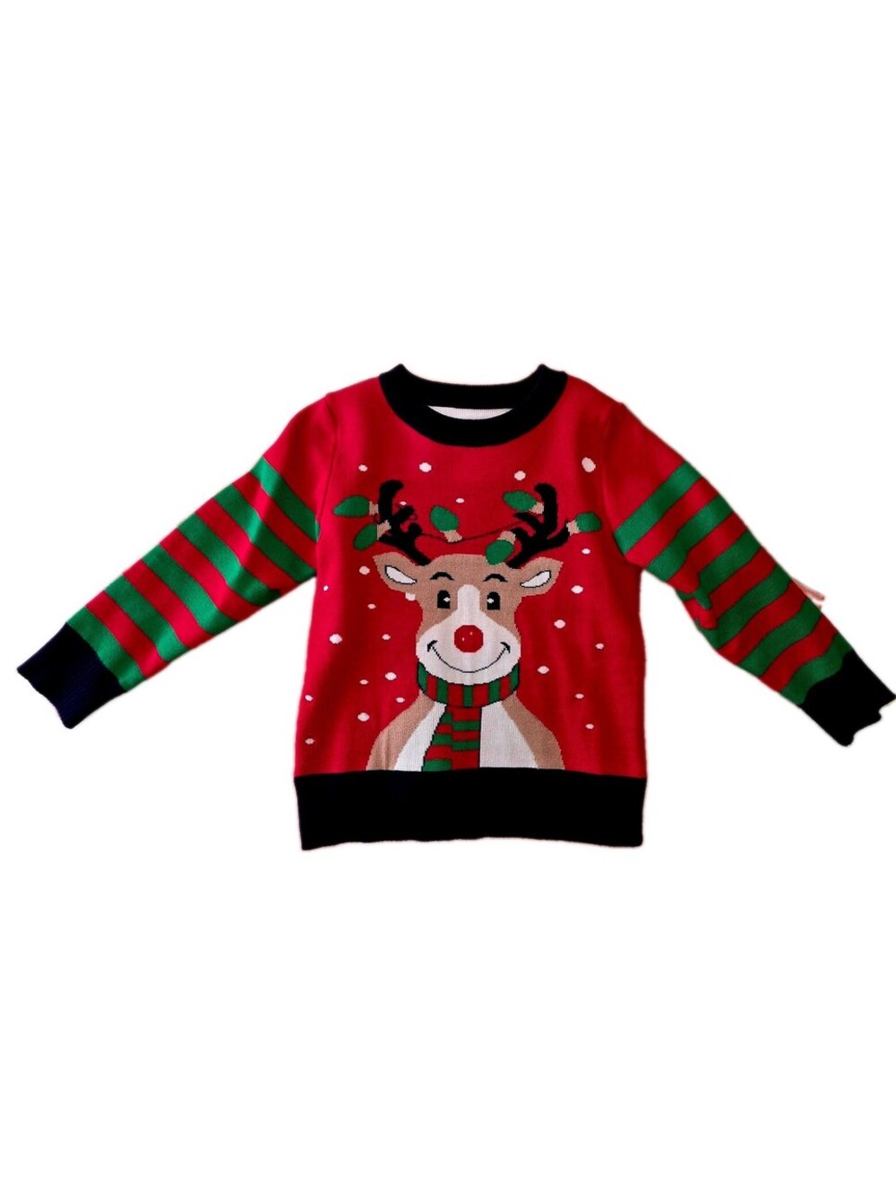 VERY NICE Quality - Christmas Reindeer Knit Pullover Sweater Crew Neck 4 Yrs